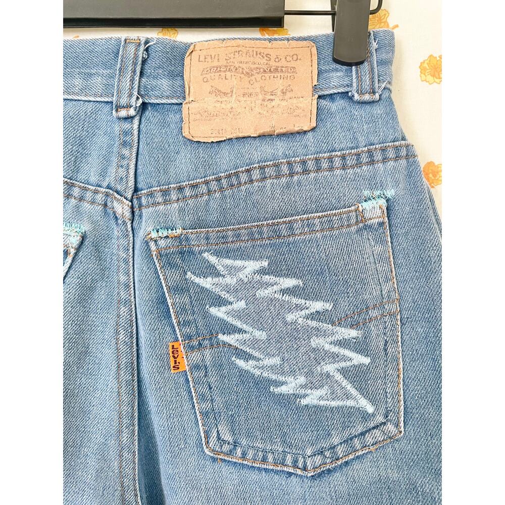 Upcycled Vintage Levi’s Orange Tab Patchwork Jeans Grateful Dead Inspired - Picture 9 of 11